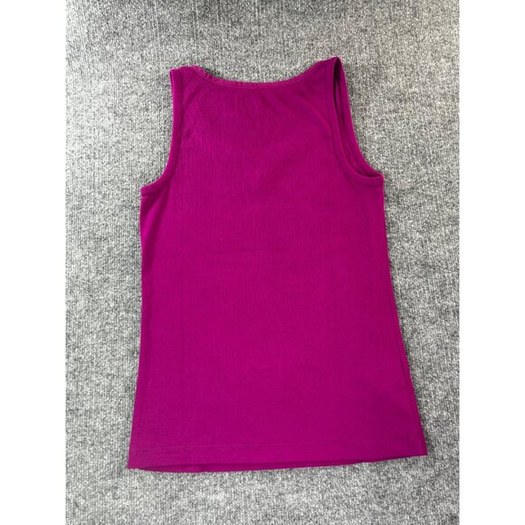 Eddie Bauer Tank Top Women's Medium fuchsia ruffled top - Picture 6 of 9